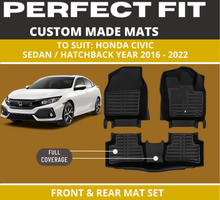 Load image into Gallery viewer, Custom Car Floor Mats for Honda Civic Sedan/Hatchback
